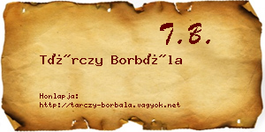 Tárczy Borbála névjegykártya