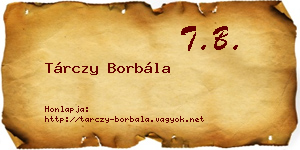 Tárczy Borbála névjegykártya